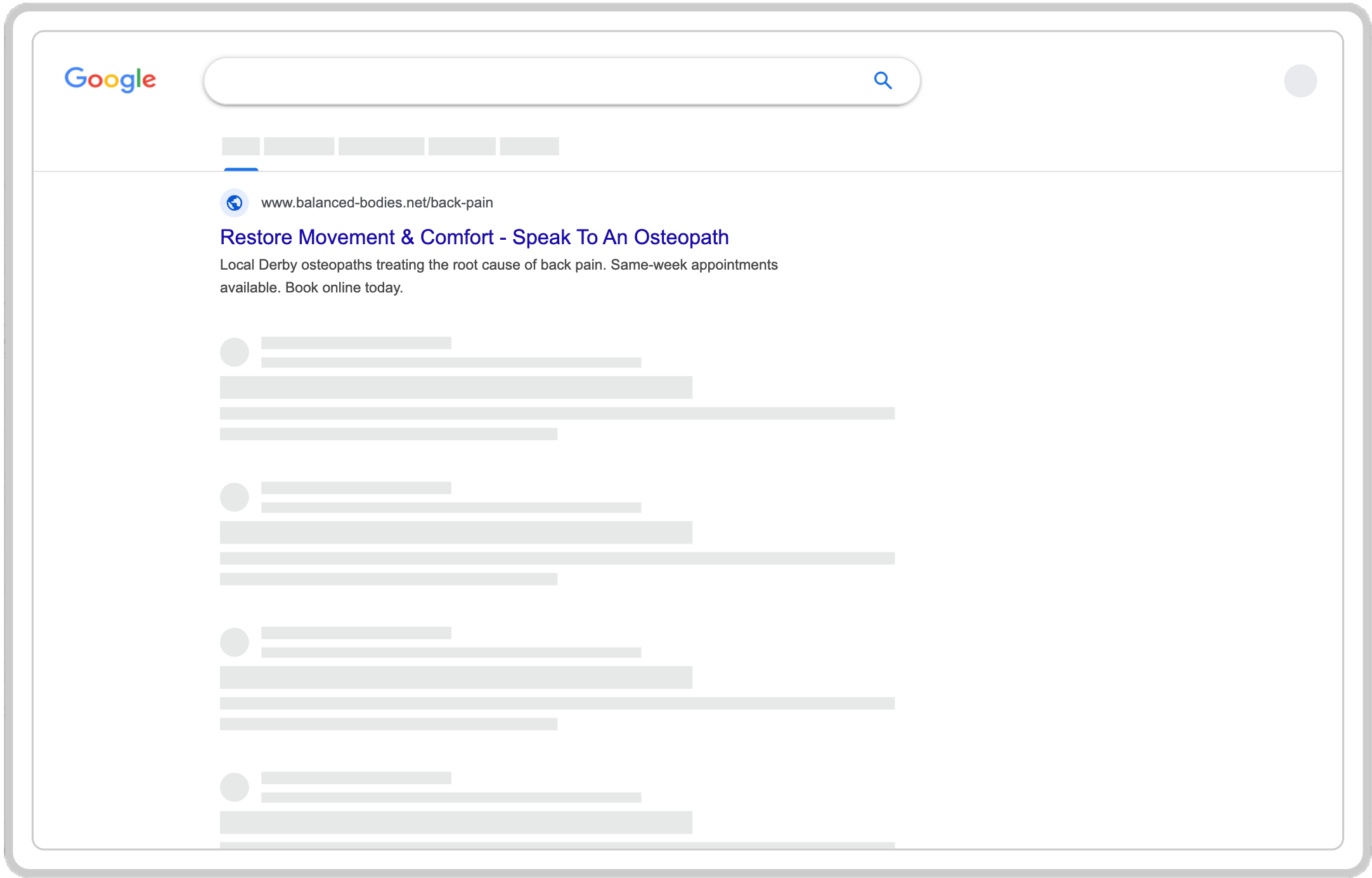 Balanced Bodies Google Ad
