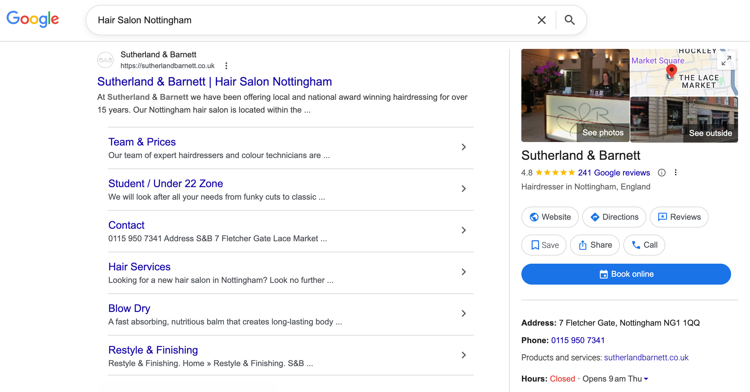 Sutherland & Barnett Google ranking